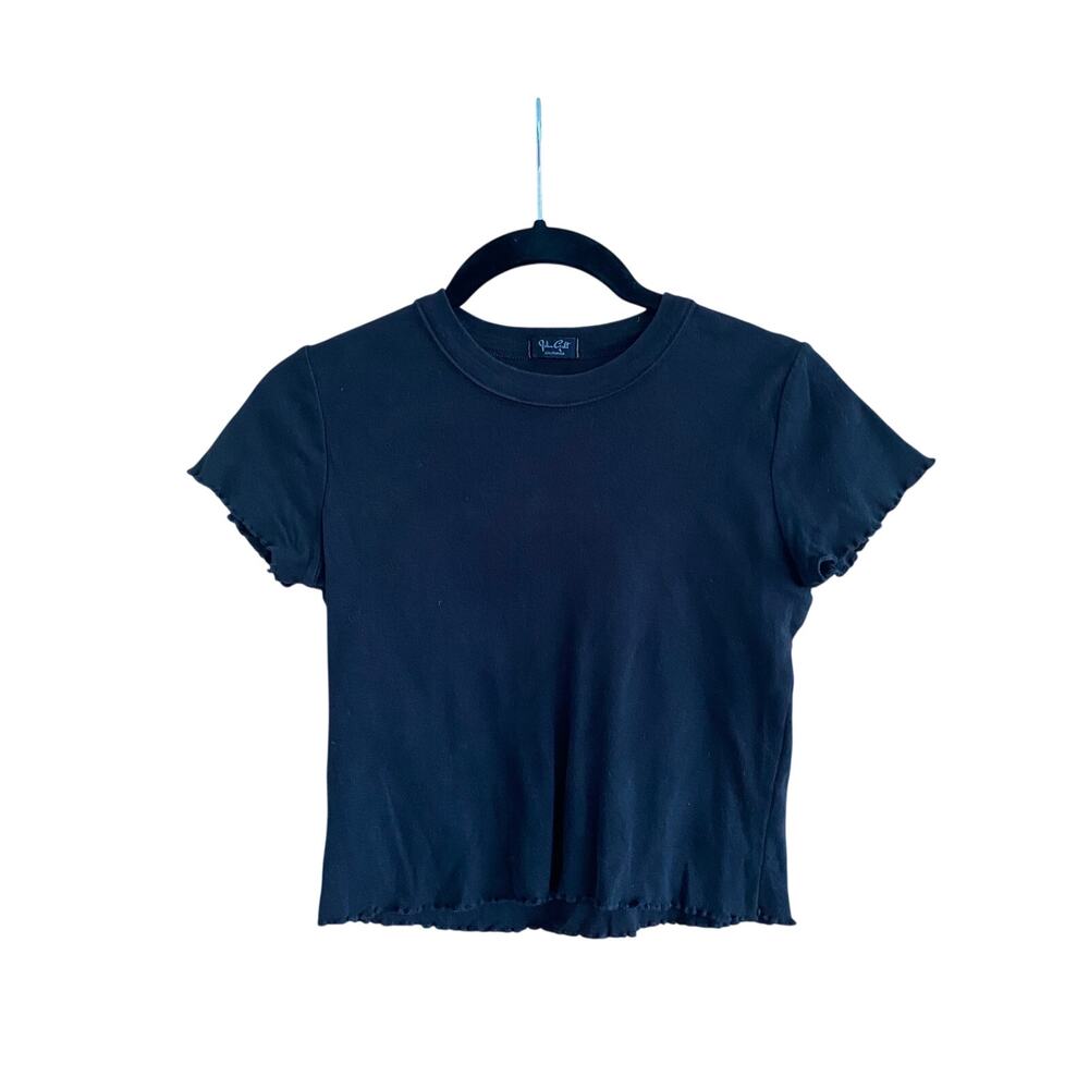 John Galt Scallop Edge Cropped Cotton Baby Tee Size XXS